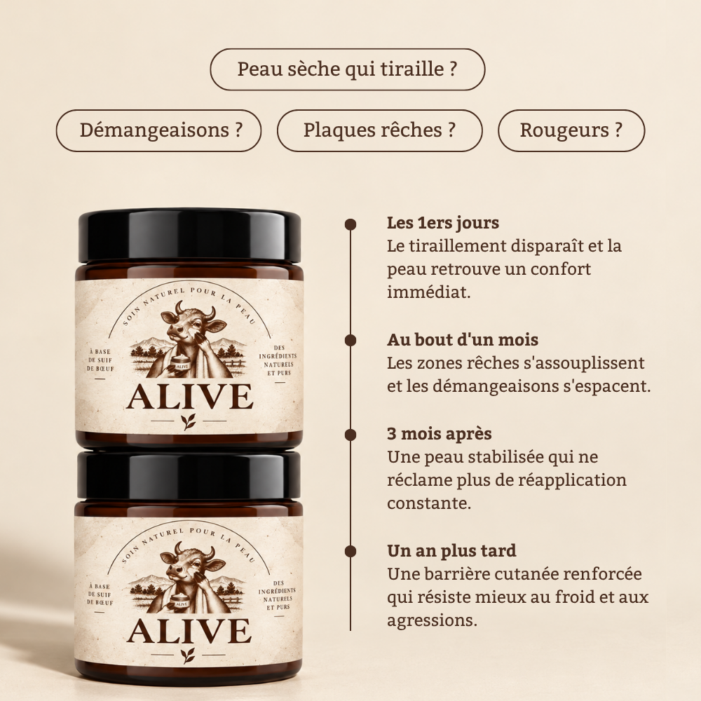Crème pour le corps au suif de bœuf nourri à l'herbe
