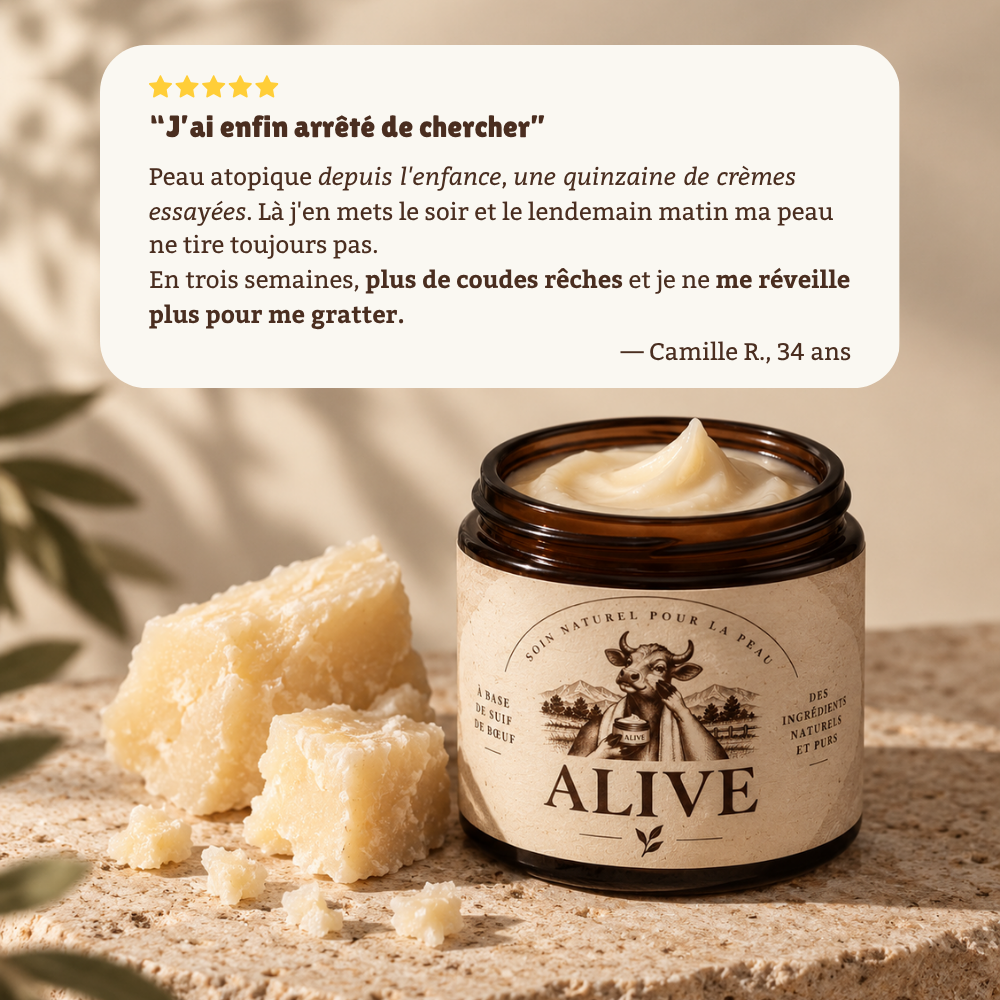 Crème pour le corps au suif de bœuf nourri à l'herbe